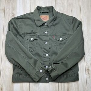 Vintage Levis Classic Trucker Jacket Olive Green Adult Medium  77715 Made USA